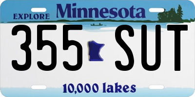 MN license plate 355SUT