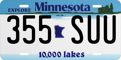 MN license plate 355SUU