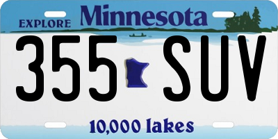 MN license plate 355SUV