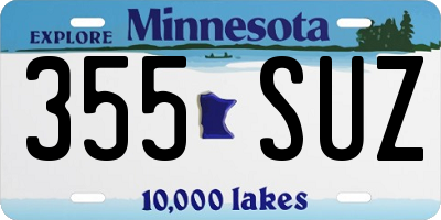 MN license plate 355SUZ