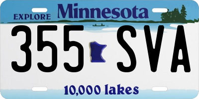 MN license plate 355SVA