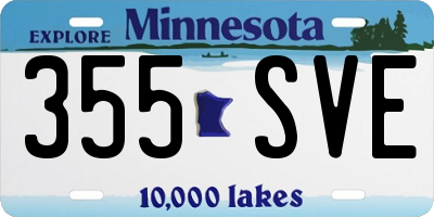 MN license plate 355SVE