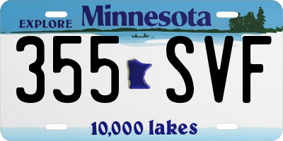 MN license plate 355SVF