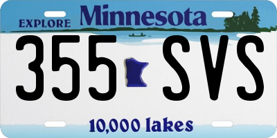 MN license plate 355SVS