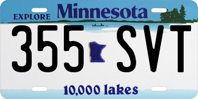 MN license plate 355SVT