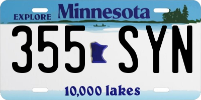 MN license plate 355SYN