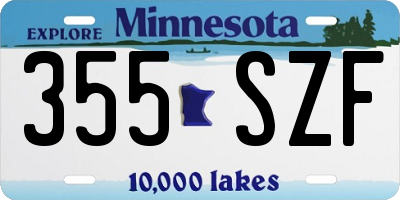 MN license plate 355SZF