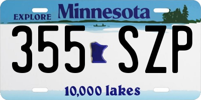 MN license plate 355SZP