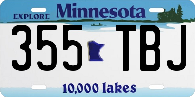 MN license plate 355TBJ