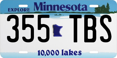 MN license plate 355TBS