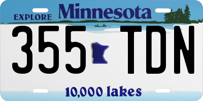 MN license plate 355TDN