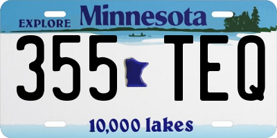 MN license plate 355TEQ