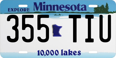 MN license plate 355TIU