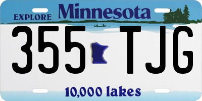 MN license plate 355TJG