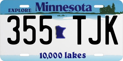 MN license plate 355TJK