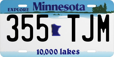 MN license plate 355TJM