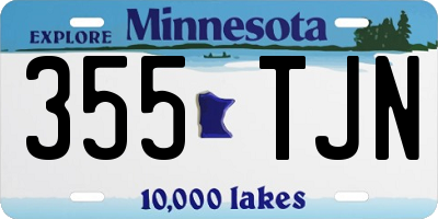 MN license plate 355TJN