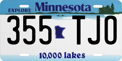 MN license plate 355TJO