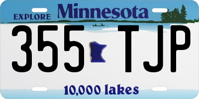 MN license plate 355TJP