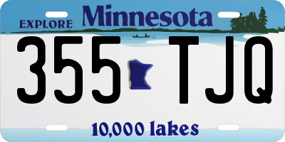 MN license plate 355TJQ