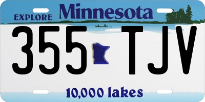 MN license plate 355TJV