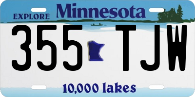 MN license plate 355TJW