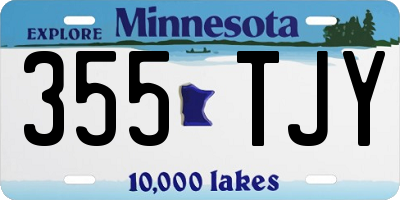 MN license plate 355TJY