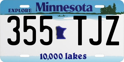 MN license plate 355TJZ