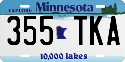 MN license plate 355TKA