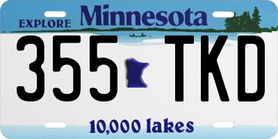 MN license plate 355TKD
