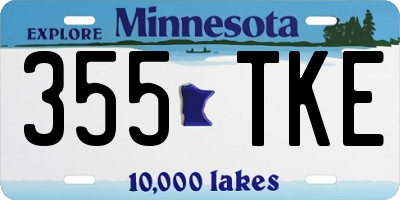 MN license plate 355TKE