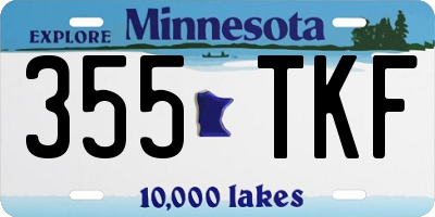 MN license plate 355TKF
