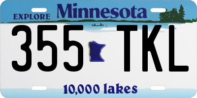 MN license plate 355TKL