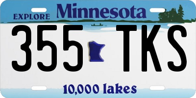 MN license plate 355TKS