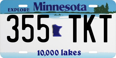 MN license plate 355TKT