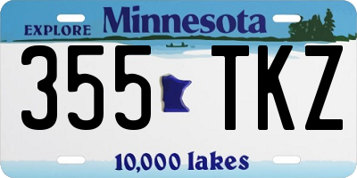 MN license plate 355TKZ
