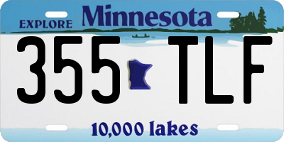 MN license plate 355TLF