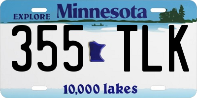 MN license plate 355TLK