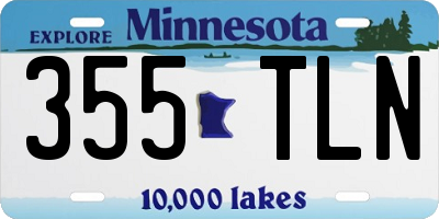 MN license plate 355TLN