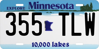 MN license plate 355TLW