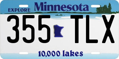 MN license plate 355TLX
