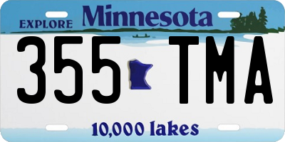 MN license plate 355TMA
