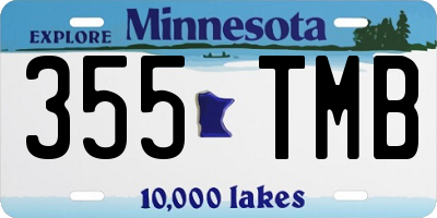 MN license plate 355TMB