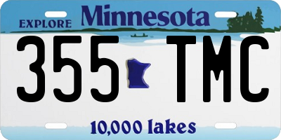 MN license plate 355TMC