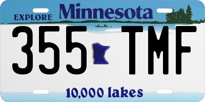 MN license plate 355TMF