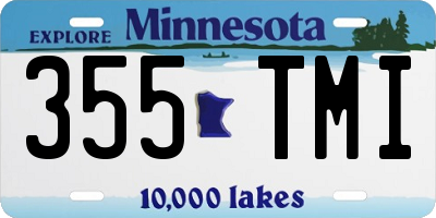 MN license plate 355TMI