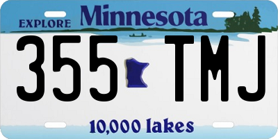 MN license plate 355TMJ