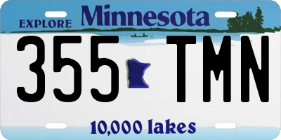 MN license plate 355TMN