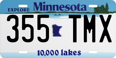 MN license plate 355TMX