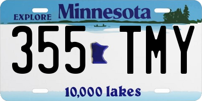 MN license plate 355TMY